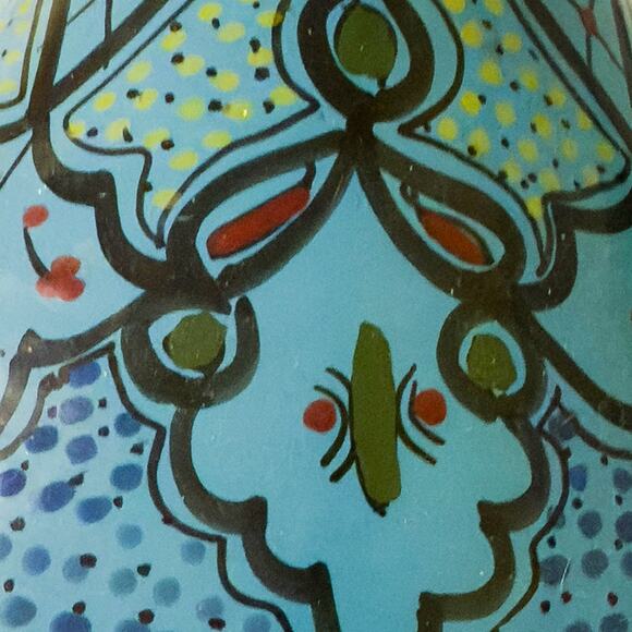 Moroccan Tagine Handmade Hand-Painted Blue Ceramic Glazed Cookware Lid Only - Picture 8 of 9